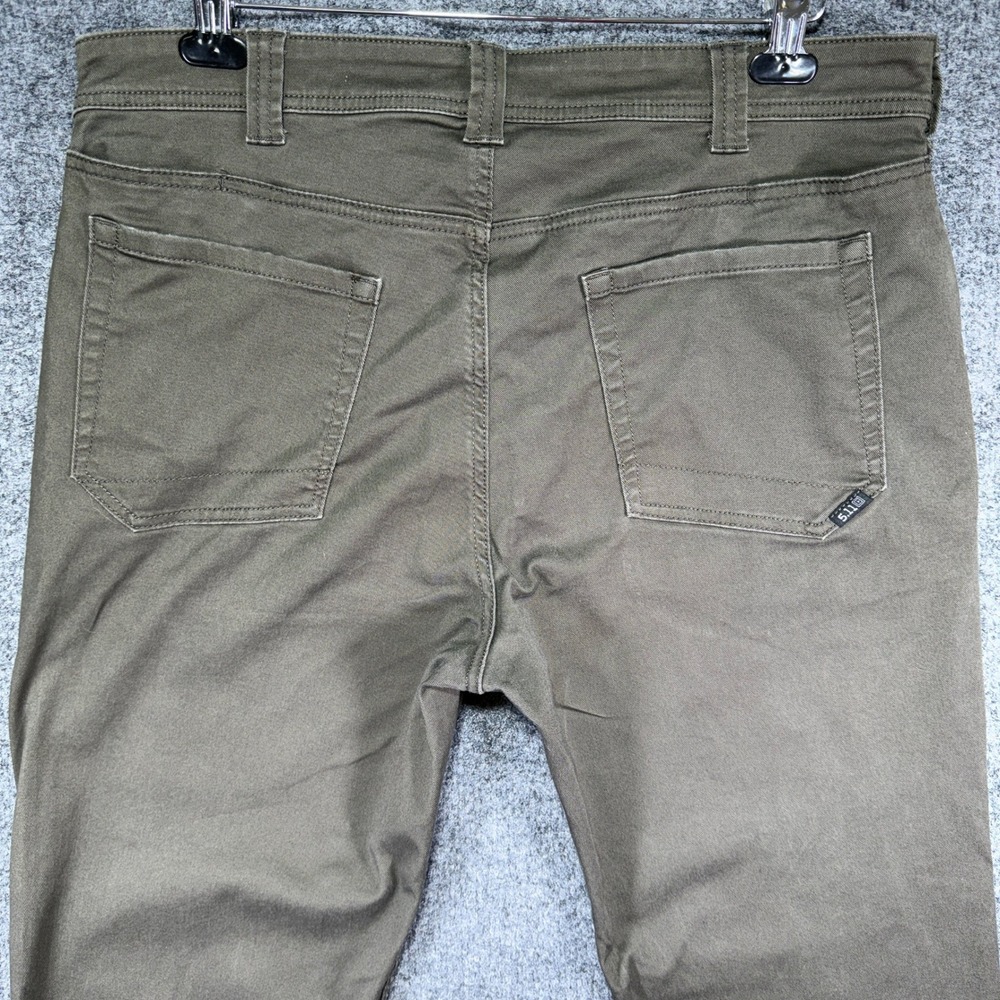 5.11 Tactical Defender-Flex Pants Mens 36x30 Green Stretch Slim Straight Casual - Picture 4 of 16